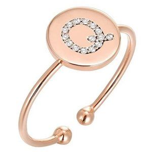 14K Gold Plated Initial Q Letter Stackable Rings for Women | Fashion Rings